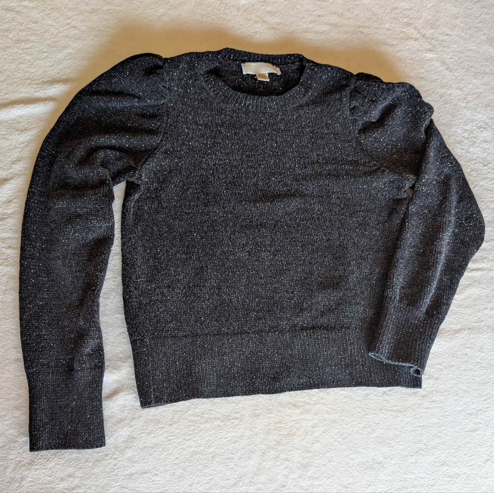 Michael Kors Black and Silver Chenille Sweater